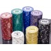 Racdde 320 Piece Pro Poker Clay Poker Set - 2X Plastic Cards with Cutting Cards - Reinforced Leather case - Free Poker Felt 