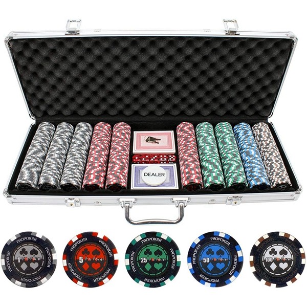 Racdde JP Commerce 500 Piece Pro Poker Clay Poker Set 