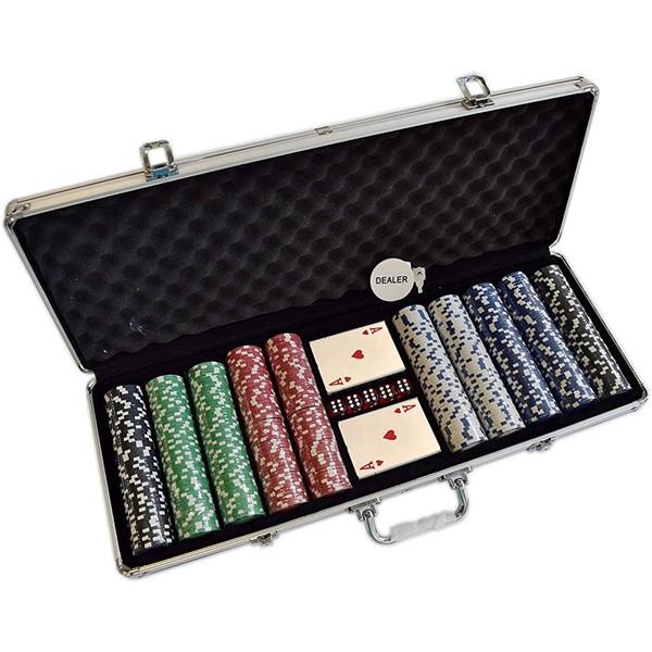 Racdde Poker Chip Set 11.5 Gram for Texas Holdem, Blackjack, Casino Gambling with Aluminum Case, Cards, Dealer Button (Choose 300 or 500 Chips Set) 