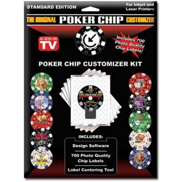 Racdde Customized Poker Chip Designer Kit. Includes 700 Labels, Software and Placement Tool 