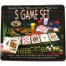Racdde 5 in 1 Casino Games Set Roulette,Poker, Black Jack, Craps, has Chips,Mats, Dices, Cards, 