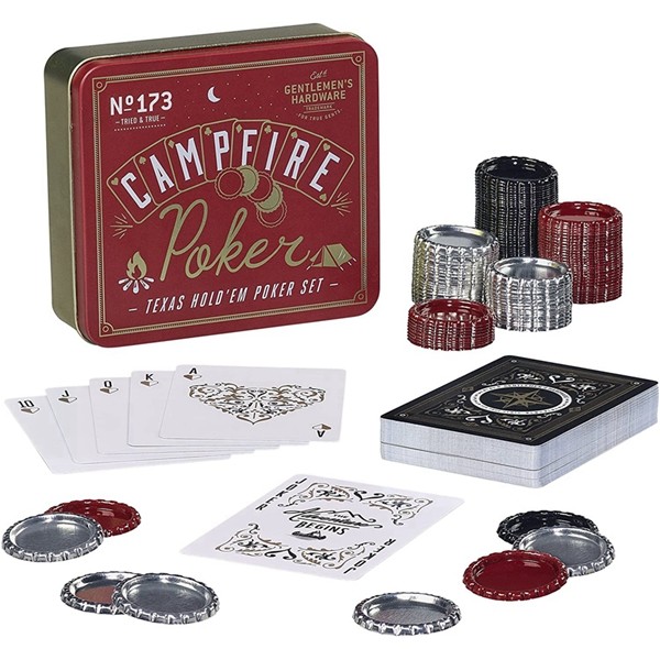 Racdde Campfire Texas Hold'em Travel Poker Set with Bottle Cap Chips 