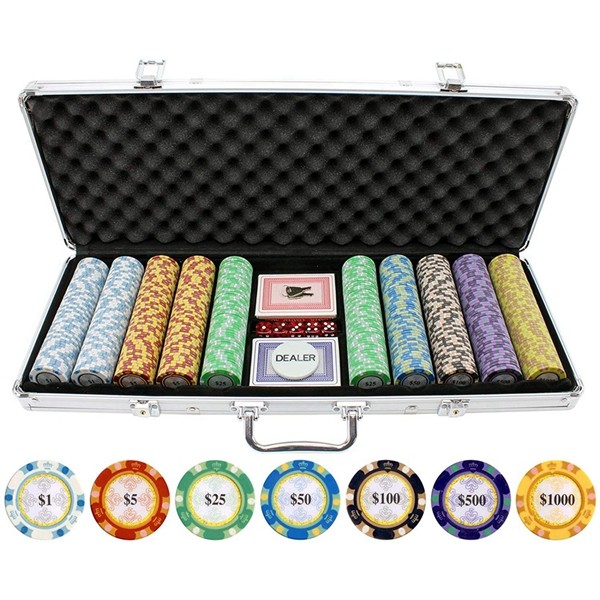 Racdde JP Commerce 500 Piece Monte Carlo Clay Poker Chips Set 