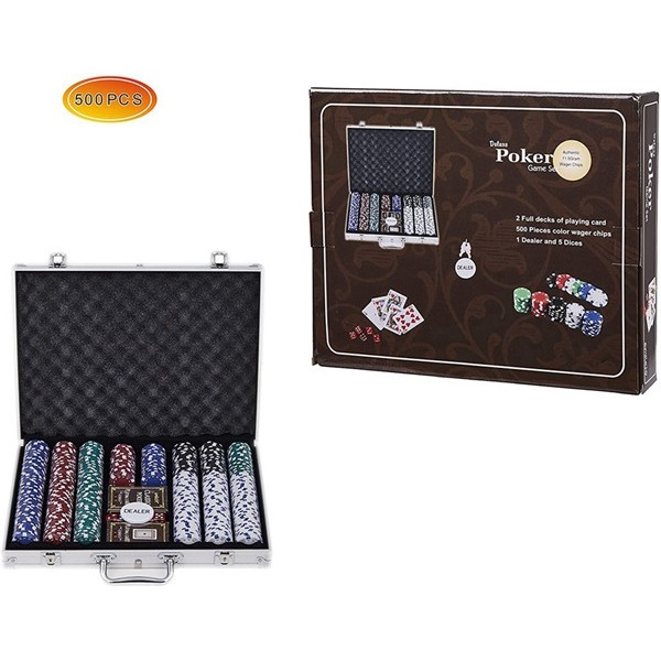 Racdde Casino Poker Chips Set,11.5 Gram for Texas Holdem Blackjack Gambling with Aluminum Case (500new) 