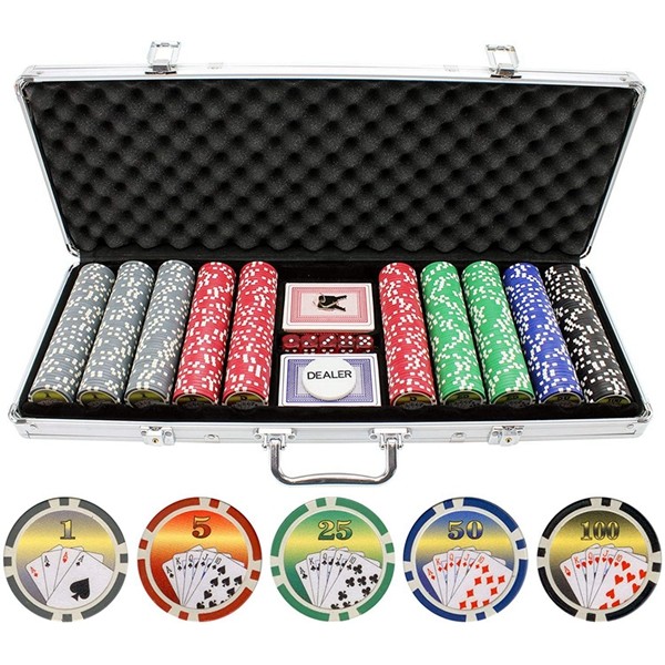 Racdde 11.5g 500pc Royal Flush Poker Chips Set 