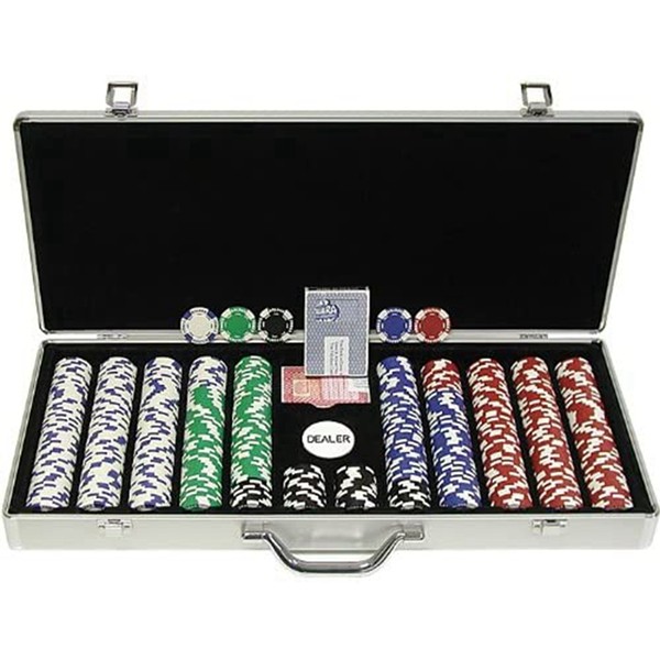 Racdde 650 Holdem Poker Chip Set with Executive Aluminum Case, 11.5gm 