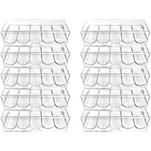 Racdde Clear Acrylic Poker Chip Rack with Cover-Holds 100 Chips 