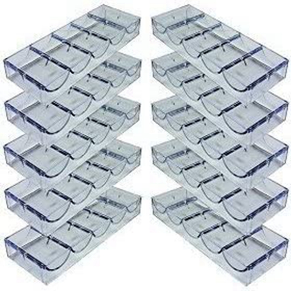 Racdde 10 Clear Acrylic Stackable Poker Chip Tray Racks 