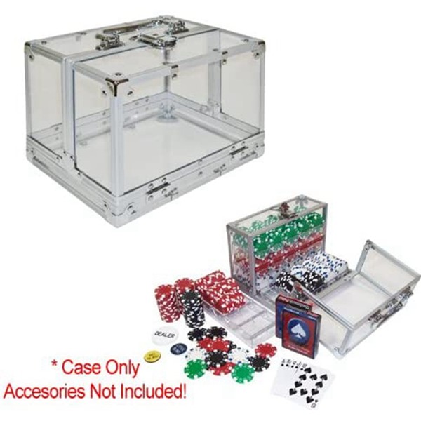 Racdde 600-Piece Clear Acrylic Case - Holds 6 Chip Trays Poker Chip Case (Clear) 