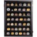 Racdde Military Challenge Coin Display Case Casino Poker Chip Pins Minifigure Shadow Box Wood Cabinet Wall Mountable 