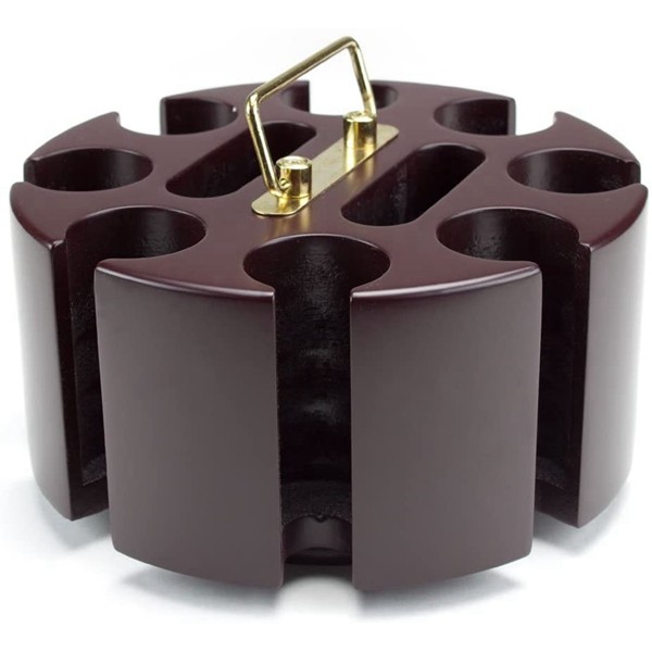 Racdde 200 ct. Rotating Poker Chip Carousel | 8 Denomination Clay Chip Storage for Blackjack, Las Vegas Craps, Texas Hold'em, and Omaha, Plus Two-Deck Playing Card Holders | Casino Game & Gambling Accessory 