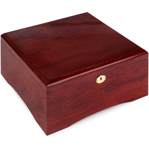 Racdde Premium Wooden Mahogany Poker Chip Case - Glossy, Casino-Grade Chest with Felt-Lined Interior – Holds 750 Chips 