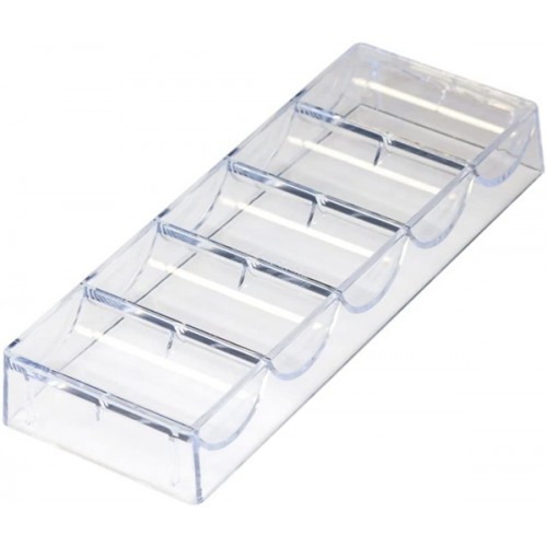 Racdde Clear Acrylic Casino Poker Chip Tray | Chip Rack Holds 100 Chips(Single/10-Pack) 