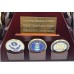 Racdde - Pyramid Shaped Military Challenge Coin & Poker/Casino Chip Display Solid Wood - Cherry Finish Customize 