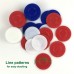 Racdde Lot of 300, Plastic Poker Chips for Kids Game Play, Learning Math Counting, Bingo Game, Red, White & Blue 100 pcs ea 