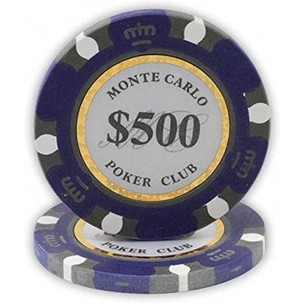 Racdde 14 Gram Clay Monte Carlo Poker Club Premium Quality Poker Chips Pack of 50 Chips 