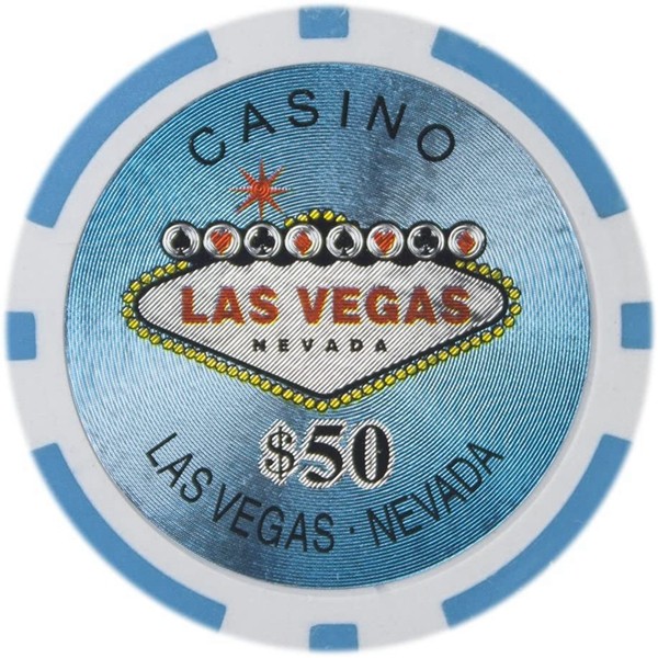 Racdde Las Vegas Casino Poker Chip Heavyweight 14-Gram Clay Composite – Pack of 50