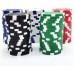 Racdde 100 Pieces Poker Chips Set with Acrylic Case, 5 Colors Striped Chip Casino Style, 11.5gm 