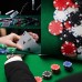 Racdde 100 Pieces Poker Chips Set with Acrylic Case, 5 Colors Striped Chip Casino Style, 11.5gm 