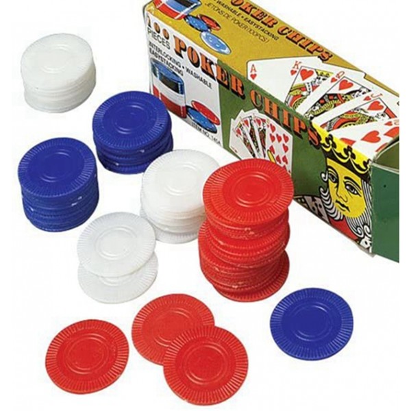 Racdde Poker Chips 100 pc Red / White / Blue 