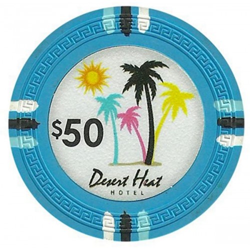 Racdde Desert Heat Poker Chip Heavyweight 13.5-Gram Clay Composite – Pack of 50 