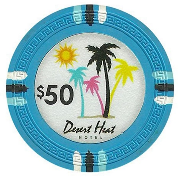 Racdde Desert Heat Poker Chip Heavyweight 13.5-Gram Clay Composite – Pack of 50 