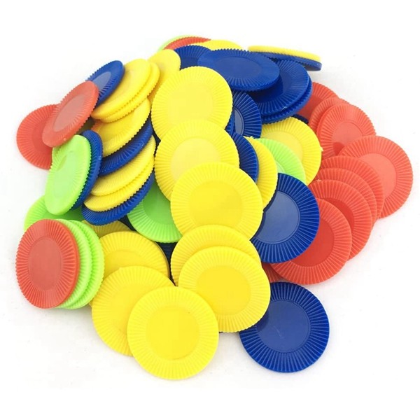 Racdde 4 Color 6/7 Inch Plastic Counting Counters Games Tokens Bingo Chips 