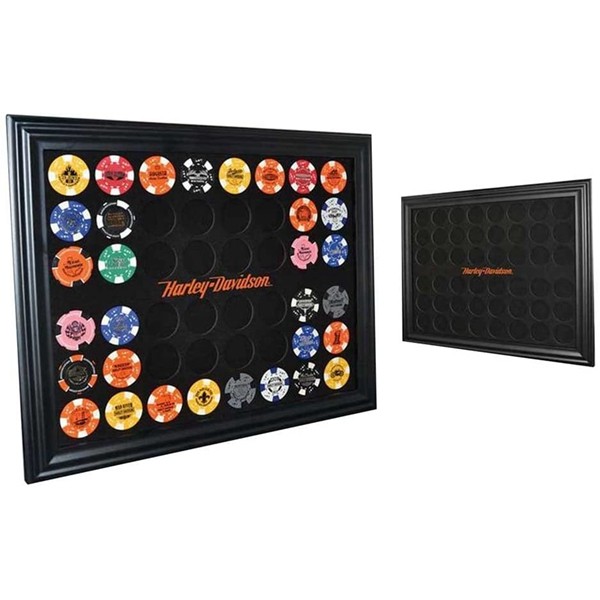Racdde 48 Poker Chip Collectors Frame, 21.25 x 15.25 inch, Black 6958 