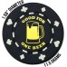 Racdde Pack of 25 Black 1 Beer Bar Token Poker Chips 