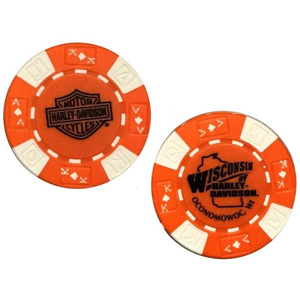 Racdde Wisconsin Poker Chip Orange & White CHIP 
