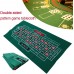 Double-Sided Blackjack and Roulette Gaming Table Top, Casino-Style Green Layout Cloth Card, 23.6247.24In Perfectly Sized to Fit Most Dining Room Tables 