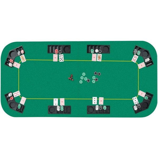 Racdde 8 Player Poker Mat, Portable Rubber Non-Slip Poker Table Top w/Carrying Bag for Poker Games, Blackjack, Casino 