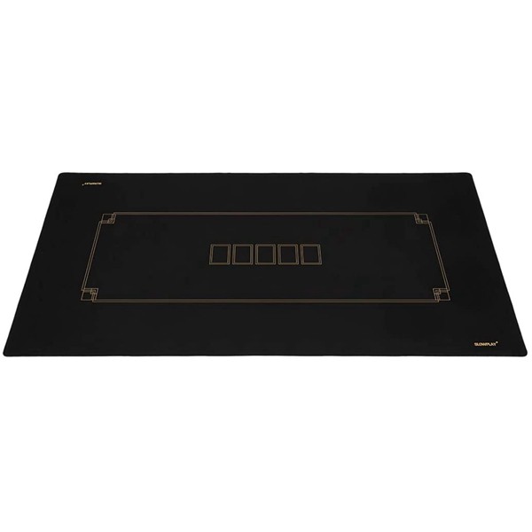 Racdde Godel Texas Hold'em Poker Mat | Portable Poker Table Top, Black and Champagne Gold, 70 x 35 Inch, Water Repellent, Noise Reduction, and Carrying Tube for Games Everywhere 