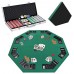 Racdde 48" Poker Table Top + 500 Poker Chip Set Bundle Folding 8 Player Table Topper with Cup Holders Dice Style Casino Poker Chips w/Aluminum Case for Texas Holdem Blackjack Gambling 