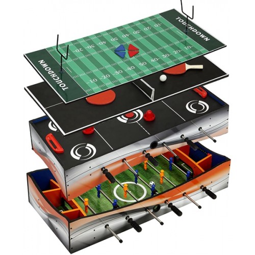 Racdde Revolver 40-in 4-1 Tabletop Multi-Game with Foosball, Table Tennis, Glide Hockey, and Finger Football 