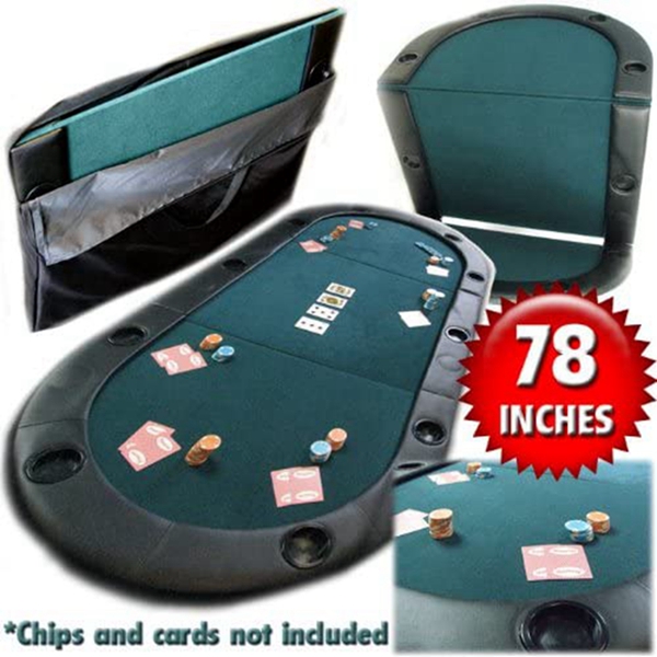 Racdde Texas Hold'em Poker Padded Table Top with Cupholders 