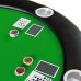 Racdde Green Texas Hold'em 84" 10 Player Folding Poker Table Top w/Stainless Steel Cup 