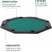Racdde 48" 8 Person Octagon Foldable Poker Table Cover with Padded Rails and Cup Holders 
