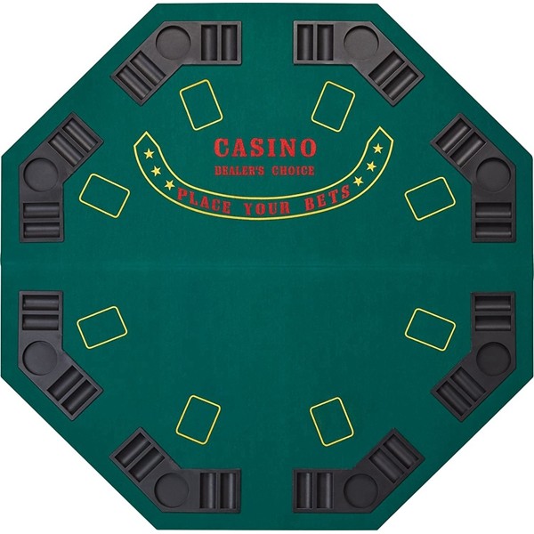 Racdde Folding Blackjack/Poker Game Table Top: Octagon Layout, 8 Player 