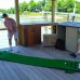 Racdde Golf Beer Pong Game Set - Includes 2 Putters, 2 Golf Balls, Green Putting Beer Pong Golf Mat & Golf Hole Covers - Best Backyard Party Golf Game Set 