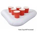 Racdde Inflatable Beer Pong Floats 2-Pack, 2 Racks with 3 Balls Set, Pool Party Beer Pong Drinking Game | Inflatable Beer Pong Table | 6 Cup Capacity Each Side | Floating Pong Game for Parties 