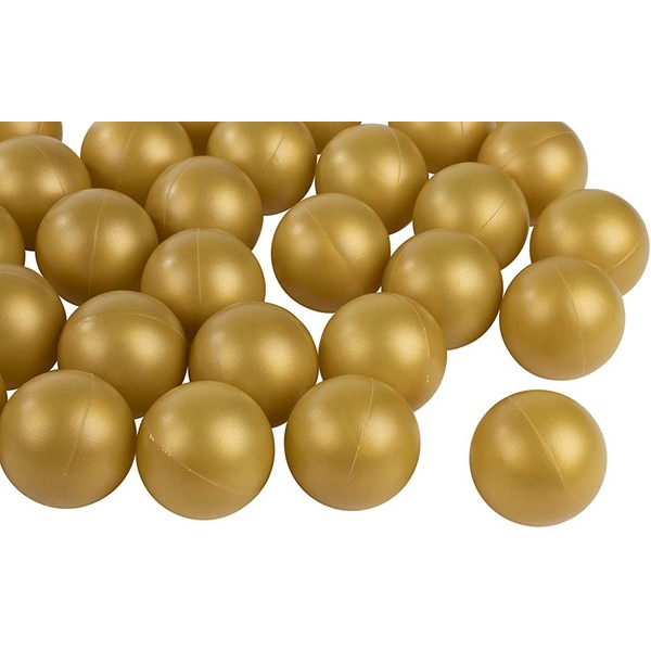 Racdde Beer Pong Balls - 50-Pack Gold Ping Pong Balls, Plastic Golden Table Tennis Ball, Drinking Games Accessories, Perfect for Champagne Pong, 1.5 Inches, Fits 2-Ounce Shot Cup 