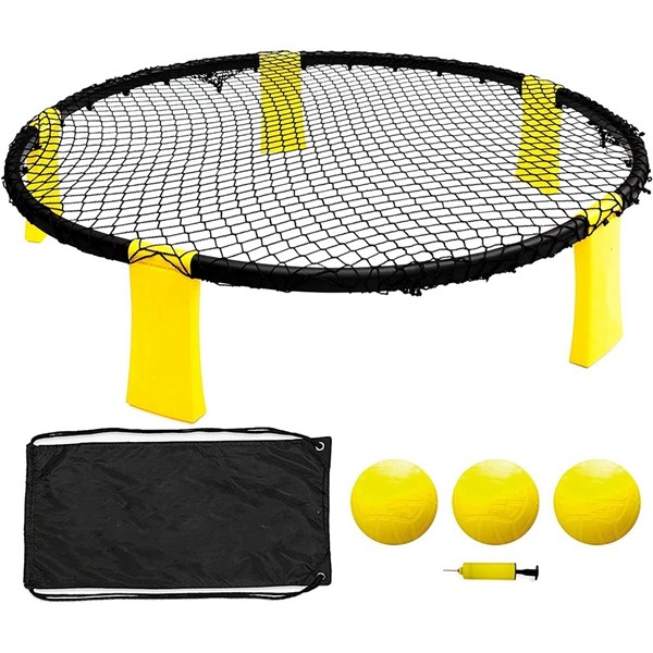 Racdde Spike Game Set,Mini Volleyball,Played Outdoors, Indoors, Lawn, Yard, Beach, Tailgate, Park(Includes 3 Balls, Carrying Case and Rules) 
