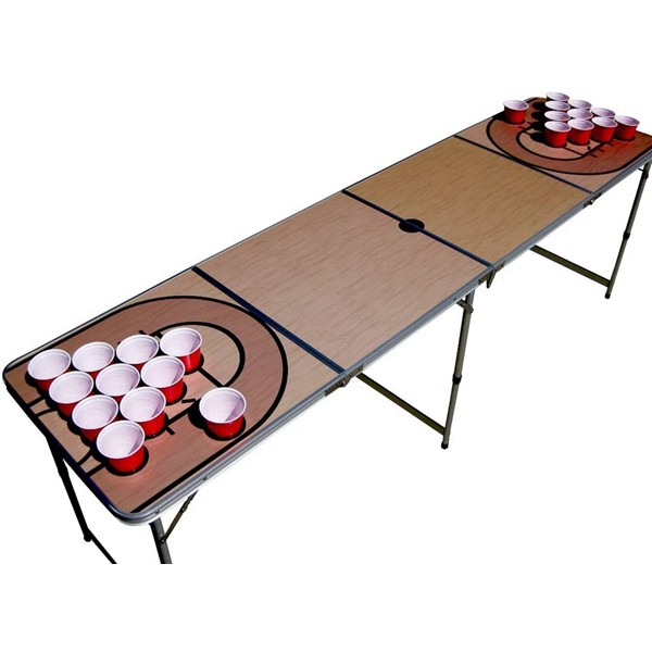 Racdde Basketball Court NBA Beer Pong Table with Predrilled Cup Holes 