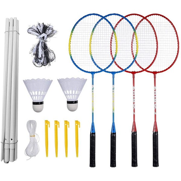 Racdde Badminton Set for Adults Children - Portable Outdoor Badminton Combination Set Badminton System, Suitable for Family Playing Lawn Or Beach Game Set (Multicolor) 
