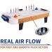 Racdde Tabletop Air Hockey Table, Travel-Size, Lightweight, Plug-in - Mini Air-Powered Hockey Set with 2 Pucks, 2 Pushers, LED Score Tracker - Fun Arcade Games and Accessories 