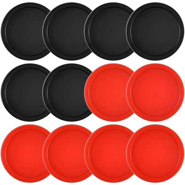 Racdde 12 Pieces Home Air Hockey Pucks 2.5 Inch Heavy Replacement Pucks for Game Tables Equipment Accessories, 13 Grams 