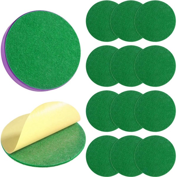 Racdde 94 mm Air Hockey Mallet Felt Pads Replacement Air Hockey Pushers Pads Green Self Adhesive Felt Sticker for 96 mm Air Hockey Pushers 