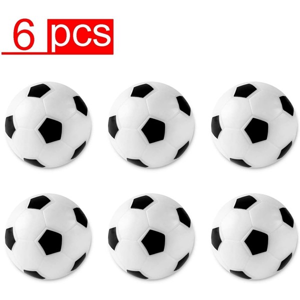 Racdde Table Soccer Foosballs Replacements Mini Black and White Soccer Balls (6 Pack) 