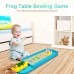 Racdde Mini Bowling Game,Frog Table Bowling Pre-Kindergarten Toy for Kids,Desktop Launcher Bowling Indoor Game Set with Lane Base,Stainless Steel Ball,Bowling Pins,Intelligence Development and Stress Relief 